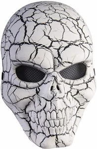 Cracked Skull Mask Skeleton Day Dead Fancy Dress Up Halloween Costume Accessory - Picture 1 of 1
