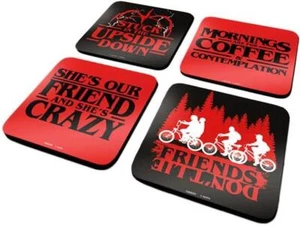 Stranger Things Cork Coasters Set of 4 Official Netflix Merchandise Gift Mat - Zdjęcie 1 z 2