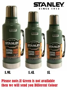 STANLEY FLASK VACUUM BOTTLE CLASSIC DRINKS THERMOS GREEN NEW 3 SIZES NEW - Picture 1 of 5