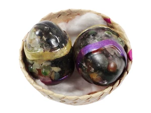 ORGANITE EASTERS EGGS IN BASKET 2 POSITIVE ORGONE ENERGY AUSTRALIAN MADE - Picture 1 of 5