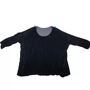 Top donna CP Shades oversize in velluto taglia M nero misto seta Lagenlook Boho - Foto 1 di 7