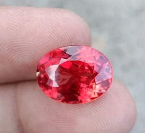 Piedra preciosa suelta ovalada de zafiro Padparadscha de Ceilán impecable natural de 15x11 mm - Imagen 1 de 6