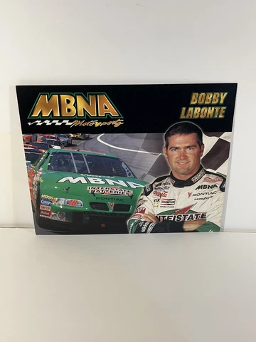 nascar postcard, Bobby Labonte, #18, MBNA, Pontiac, 8x10 Cover
