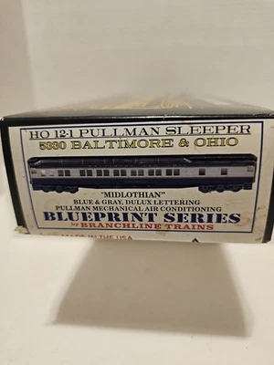 5330 HO Scale Branchline 12-1 Pullman Sleeper Baltimore & Ohio "MIDLOTHIAN" Kit - Image 1 of 4