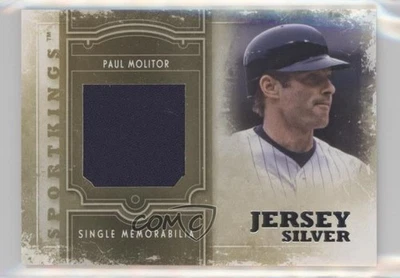 Camiseta deportiva Sportkings Series E 2012 con memorabilia única plateada Paul Molitor Salón de la fama Foto 1 de 2