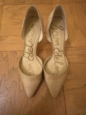 Tacones Sam Edelman Jaina D’orsay para mujer seda cruda beige punta talla 7,5 Foto 1 de 4