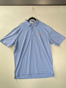 Peter Millar Men's Golf Polo Shirt, Size XL, Blue Stripe, Pre-Owned - Picture 1 of 12