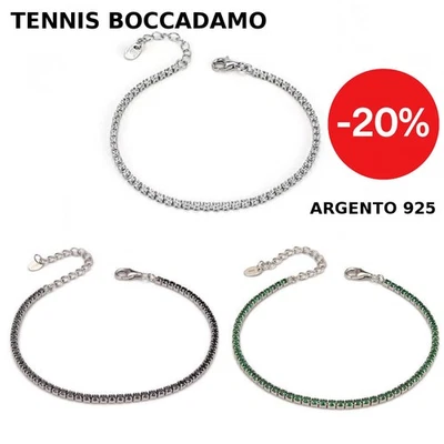Bracciale Tennis Donna Argento 925 Zirconi Vari Colori Elegante Boccadamo BR592 - Immagine 1 di 3