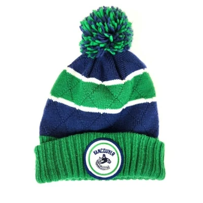 Mitchell & Ness Vancouver Canucks Acrílico Tejido Pom Pom Gorro Skully Sombrero Foto 1 de 4