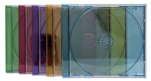 STANDARD Assorted Clear Color Tray CD Jewel Case Lot - Picture 1 of 8
