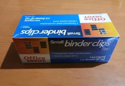 Clips de carpeta Office Depot pequeños 3/4 pulgadas 12 cajas 0 de 12 clips - 144 en total  Foto 1 de 4