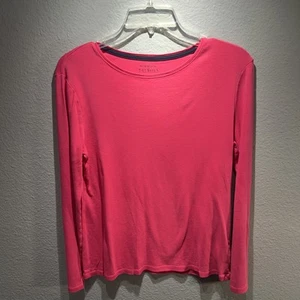 Talbots Fuschia Size Medium T-shirt Long Sleeved Crew Neck - Picture 1 of 8