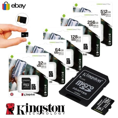KINGSTON MICRO SD MEMORY CARD 8GB 16GB 32GB 64GB 128GB  ADAPTER UK SELLER - Image 1 of 4