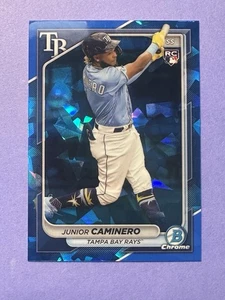 2024 Bowman Chrome Sapphire Junior Caminero Rookie Tampa Bay Rays #56 - Picture 1 of 2
