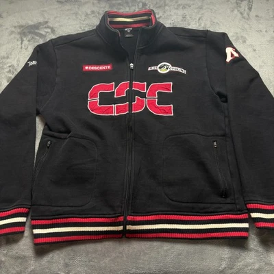 Chaqueta Universitaria Descente Para Hombre Grande Negra Equipo CSC RIIS Ciclismo Bordada Foto 1 de 4