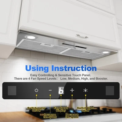 Campana extractora empotrada KICHPOWER 72 cm, 400 m³/h control por gestos, funcionamiento táctil - Imagen 1 de 4