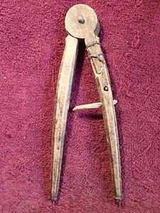 dated 1850 ANTIQUE HANDMADE WOOD CALIPERS w old restauration  FINLAND FINNISH - Picture 1 of 8