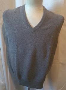 Suéter suéter de lana Alan Paine sin mangas cuello en V para hombre - 40 - gris nuevo con etiquetas - Imagen 1 de 9