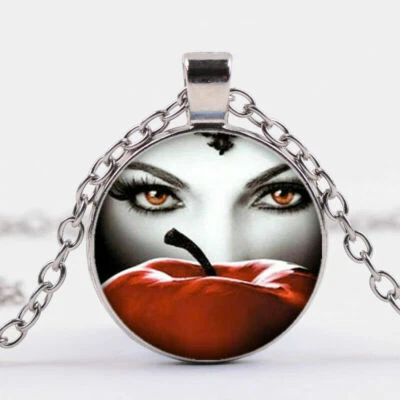 OJO SEXY MANZANA ROJA Colgante Plata de Ley 925 Cadena 20" Collar Mujer Hombre PECADO Foto 1 de 4