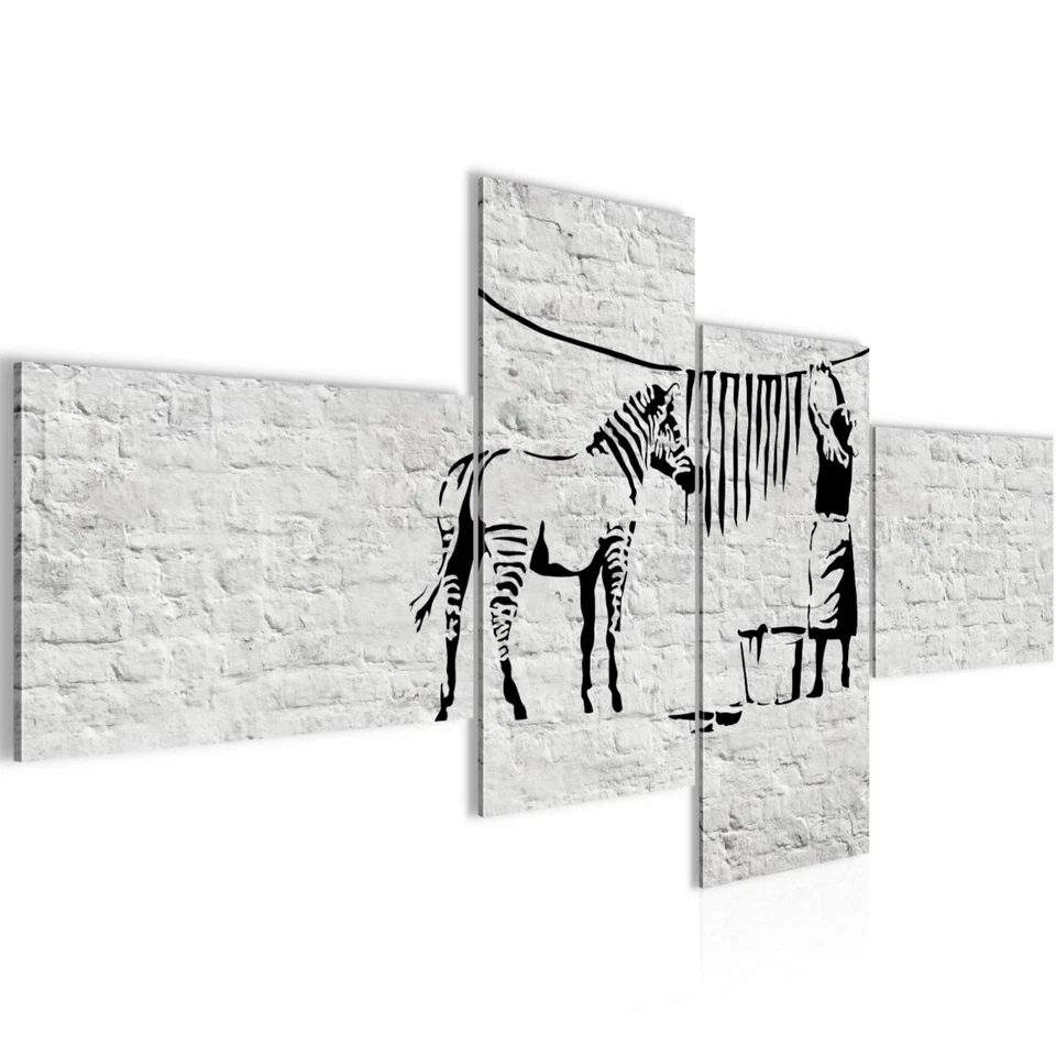 Wandbilder Washing Zebra Banksy Modern Wohnzimmer Schlafzimmer Bild Deko - Bild 1 von 1