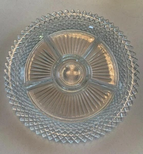Vintage Hocking Miss America Clear 11 3/4" Round Divided Relish Tray. - Picture 1 of 8