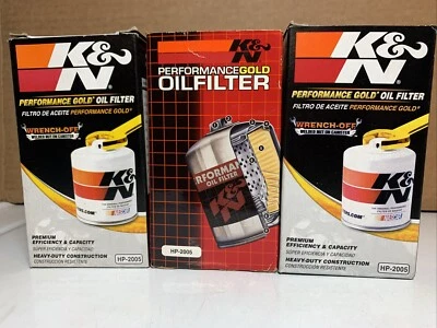 (3) K&N HP-2005 Wrench-OFF Performance Gold Oil Filter, VW Audi Ford Ibiza - image 1 of 4