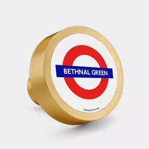Manijas de perilla de armario puerta cajón TFL tope de metro de Londres de latón macizo - Imagen 1 de 4