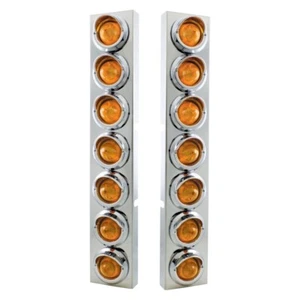 Kenworth Air Cleaner Bracket 2" Beehive Lights & Visors - Amber LED/Amber Lens - Picture 1 of 10