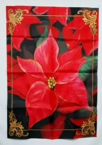 Diseño de flores POINSETTIA - 27""x38"" - doble cara - BANDERA PORCHE JARDÍN JARDÍN JARDÍN - Imagen 1 de 2