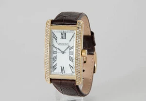 Uhr Vendoux Edelstahl IPG Gold Gehäuse Leder Swarovski LD50100 Neu 3 ATM - Bild 1 von 5