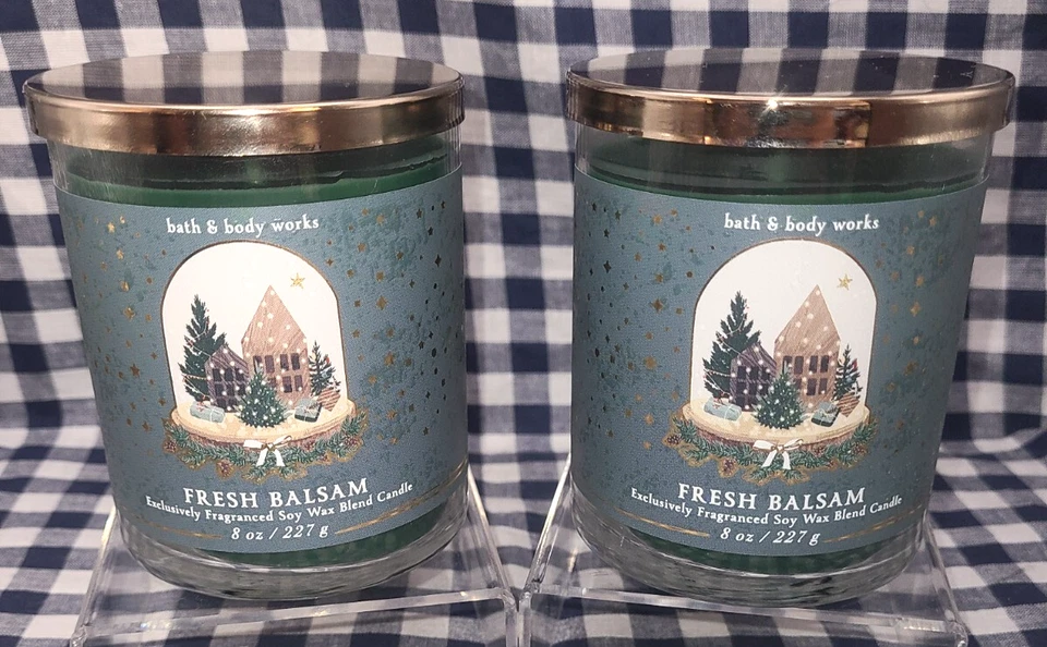 Paquete de 2 NUEVO bálsamo fresco 30-50 horas vela de mecha única 8 oz baño y cuerpo funciona Foto 1 de 1