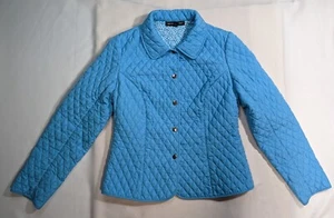 Briggs New York PS Blue Quilted Jacket Polka Dot Puff 60s Classic Quilt Coat Y2K - Picture 1 of 11