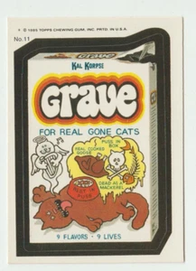 Wacky Packages 1985 Topps Sticker #11 Grave Cat Food - Imagen 1 de 2