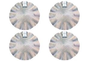 Wave Foil Placemat Set Holiday Party Dinner Table Decor Silver, Gold 15" Round - Picture 1 of 14
