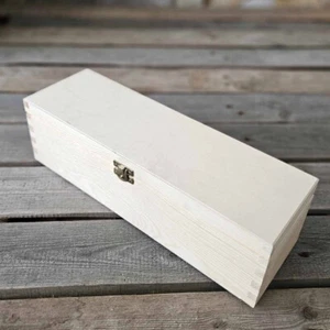 Caja de madera de vino vintage 35x10,5x10 cm cofre de vino natural Shabby madera hecha a mano - Imagen 1 de 3