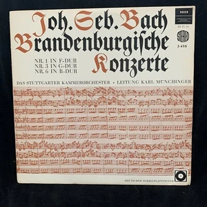 DECCA J-438/9 - BACH Brandenburg Concertos MUNCHINGER - ST 2LP SET Black/Gold - Picture 1 of 8