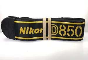 Genuine Nikon AN-DC18 1.5" Black/Yellow Neck/Shoulder Strap for Nikon D850 - Picture 1 of 2