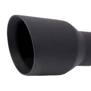 Mach-Speed Single Round Double Wall Slant Cut Matte Black Exhaust Tip T263SBK - Picture 1 of 2