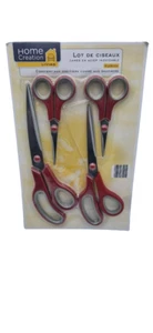 4er Haushalts Scheren Set Edelstahl Allzweck Universal Bastel Papier Näh Schere - Bild 1 von 1