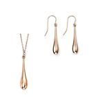 Rose Gold Long Drop Necklace 51cm and Earrings Set Hallmarked