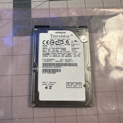 Hitachi 80GB Laptop HDD SATA 2.5" Hard Drive 5400RPM HTS541080G9SA00 - Tested - Image 1 of 4