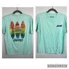 Jedco T-shirt homme grand bleu vert jeep planche de surf plage extérieur logo coucher de soleil DP