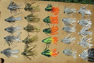 25ct ASSORTED 2.5 inch SILICONE Hula SKIRTS Pro Style Push-On Bass Spinnerbaits - Image 1 of 4