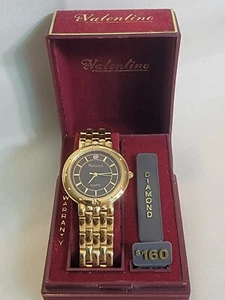 Vintage Gold Valentino Watch In Original Box With Papers, Mint Condition - Picture 1 of 8