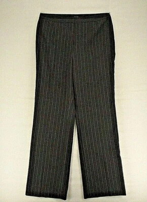 Black Label by Evan-Picone Dress Pants Women's 8 Gray Silver Stripe High-Rise - Image 1 of 4