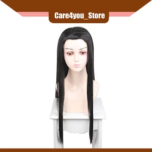 Item of 1 Women 31" Straight Hair Wigs Black Hair Wigs with Breathable Wig Cap - Picture 1 of 7