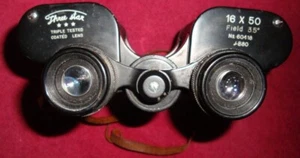 Vintage Three Star Fully Coated Binoculars 16x50 field 3.5 degrees with case - Picture 1 of 7