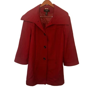 Alfani Peacoat Jacket Wool Blend Red Women's 3 Big Button Pockets Size 10 - Picture 1 of 4