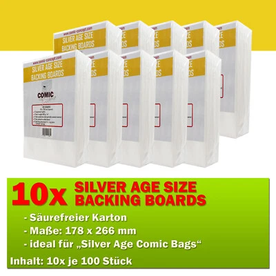 X-COMICS GMBH 1000x Comic Concept Silver Age Boards Hüllenverstärkung (178 x 266 mm)