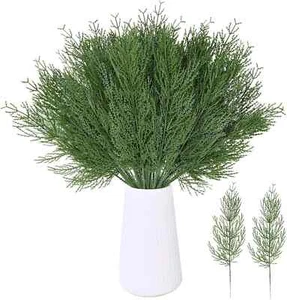 50 PCS Artificial Pine Branches Christmas Faux Pine Greenery Stems Fake Cedar Pi - Picture 1 of 2